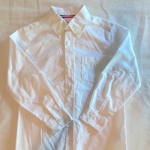 Boys white button-up dress shirt by French Toast; size 7